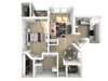 The Nines at Kierland A1 One Bedroom Floor Plan
